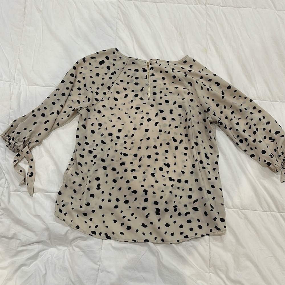 Papermoon Sheer Blouse with zipper back and tie sleeves